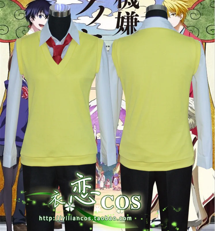 Morose Mononokean Fukigen na Hanae Ashiya школьная форма комплект Аниме Косплей Костюм F008|Костюмы