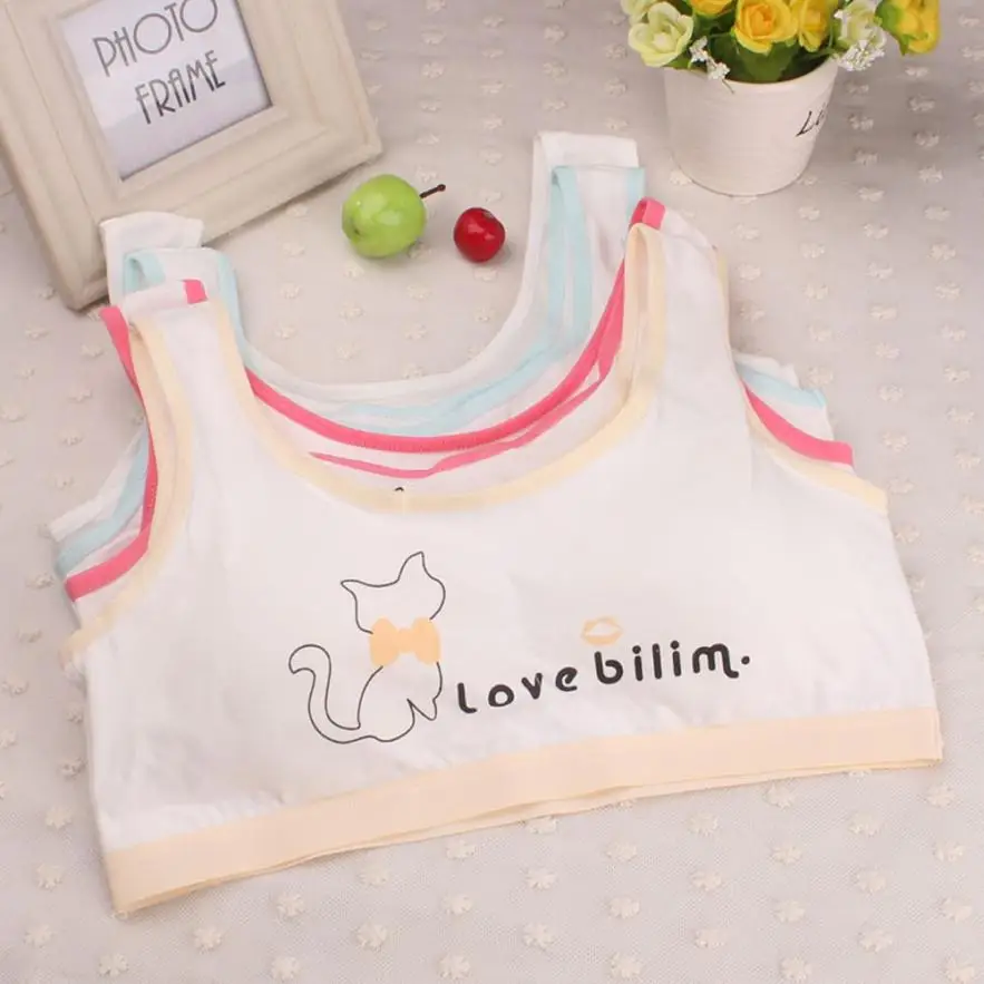 Baby Girls Top Clothes Underwear Bra New Lovely Girls Printing Underwear Bra Vest Children Underclothes Sport Undies