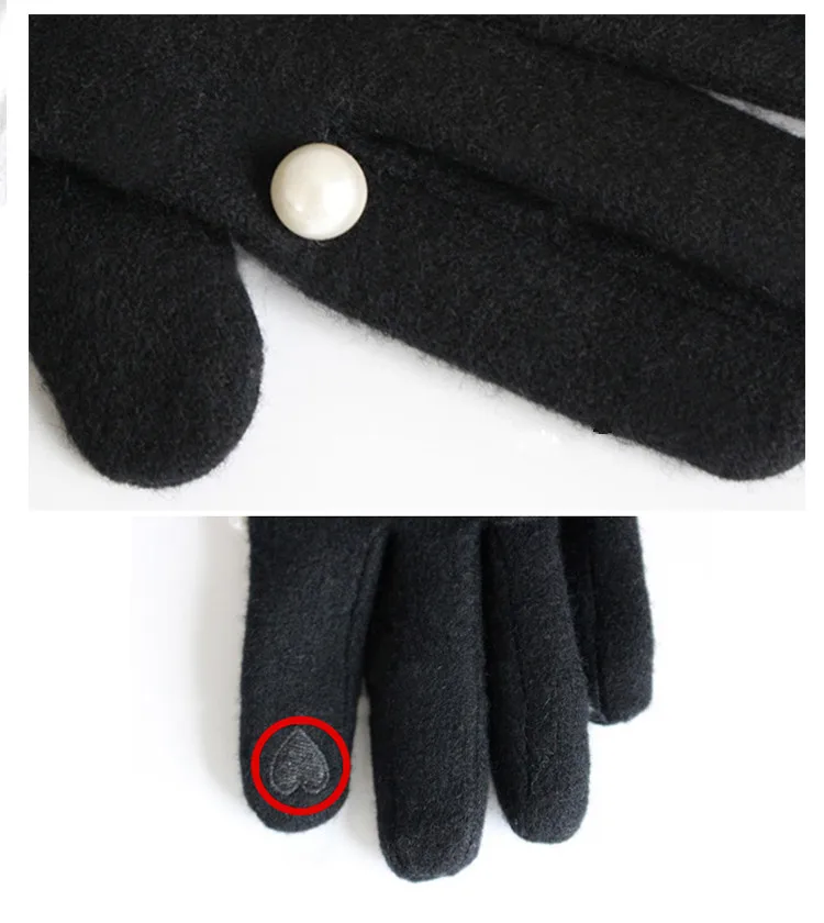 Зимние морозостойкие шерстяные теплые тонкие хлопковые перчатки для сенсорного экрана модная версия толстых и фланелевых перчаток