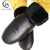 New ladies sheepskin gloves winter black sheepskin gloves mittens mittens plus velvet thickening sports gloves ► Photo 2/6