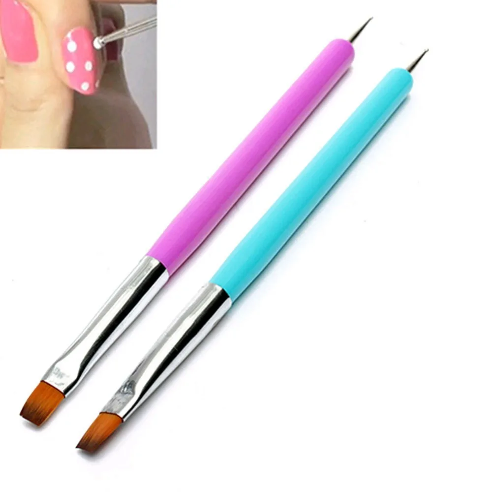 

Painting Pen Drawing B rush Rhinestone Handle Manicure N ail Art Tool Random Color Massage