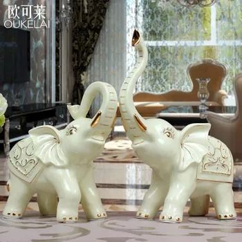 

European style luxury gold ceramic TV cabinet ornaments as wedding gifts wedding couple bestie housewarming gift