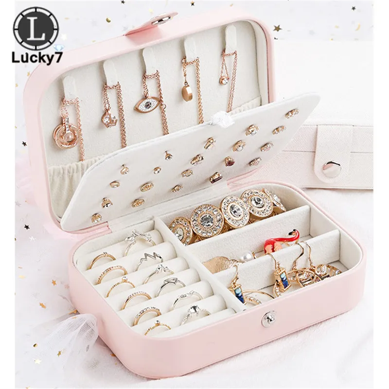 Простой в Корейском стиле для девочек пластина серьги коробка ювелирных изделий серьги, кольцо, многофункциональная коробка для хранения