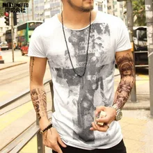 Летняя футболка из хлопка, Мужская Новая футболка с принтом, короткий рукав, винтажный крест, персонаж, известный бренд, Мужская одежда, хип-хоп топы T4062