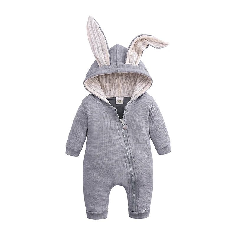 

Newborn Infant Baby Cute Rabbit Big Ears Hooded Rompers Autumn Winter Jumpsuit For Infant Boys Girls Outfits Roupas de Child