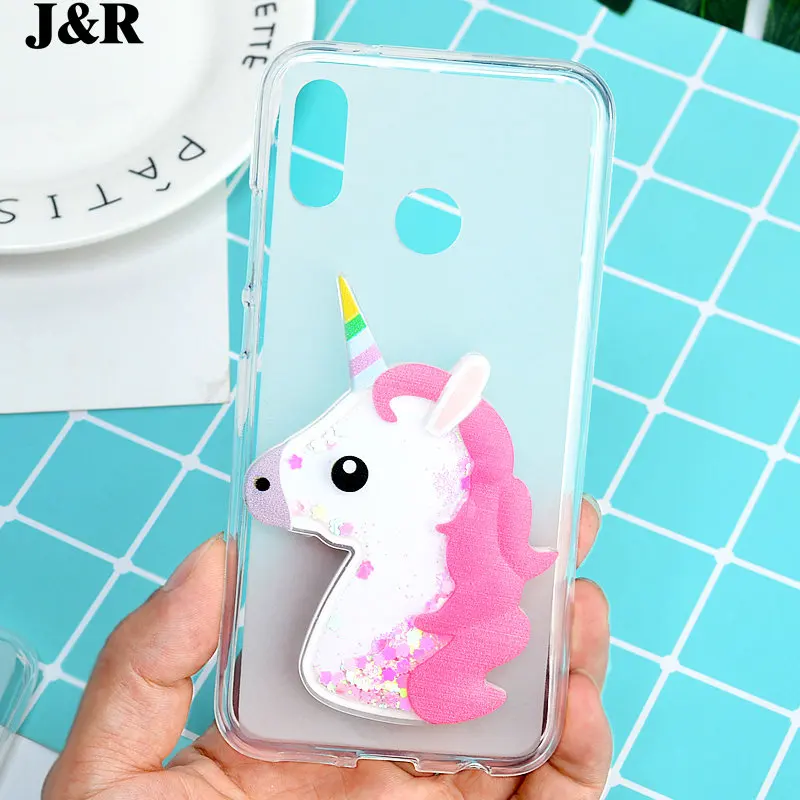 Silicone Cover For Huawei P20 / P20 Lite Nova 3e Phone Cases For Huawei P20 Pro Case Dynamic Glitter Liquid Animal Owl Unicorn