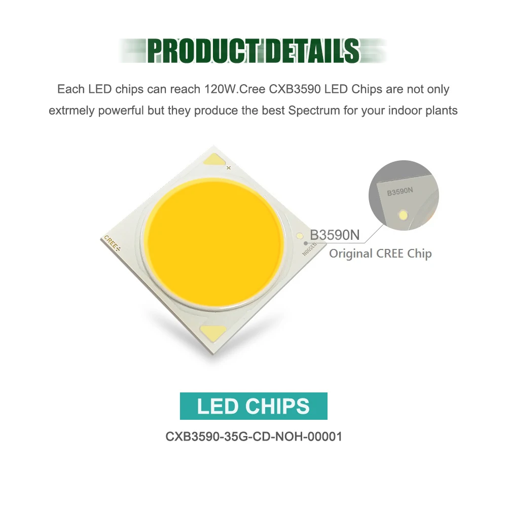Диммируемый CREE CXB3590 100 Вт 200 3500K COB светодиодный светильник для выращивания