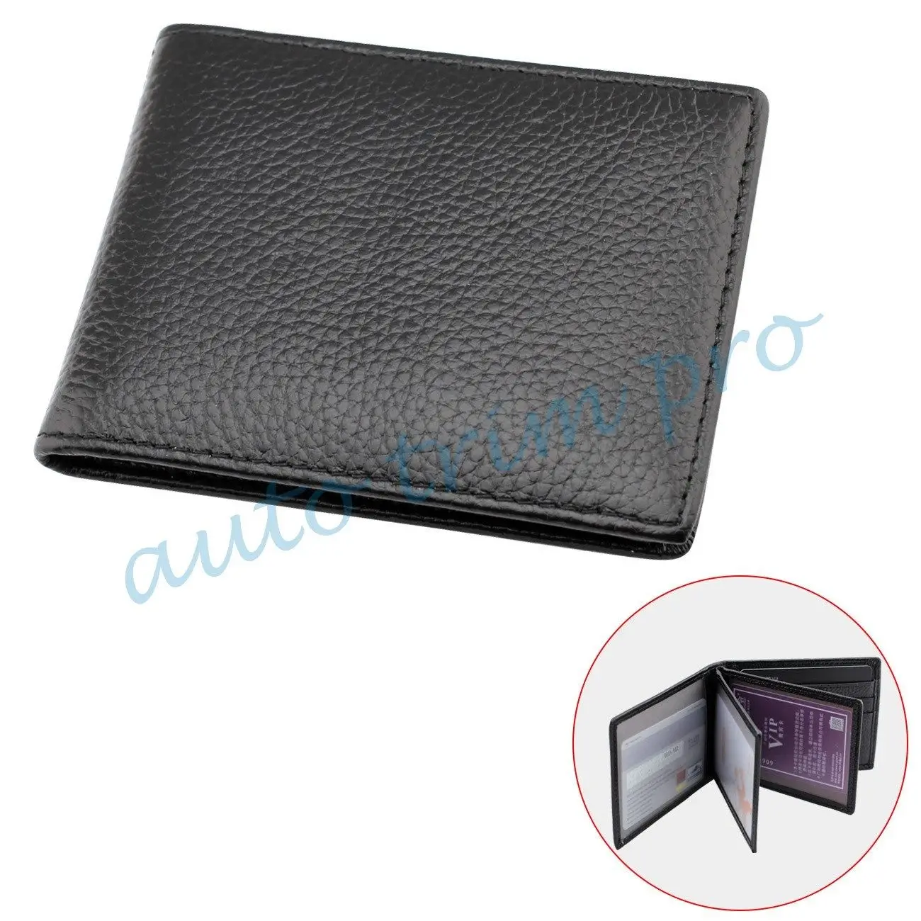 Leather ID Card Holder Bag Car Driving license Credit Case Auto