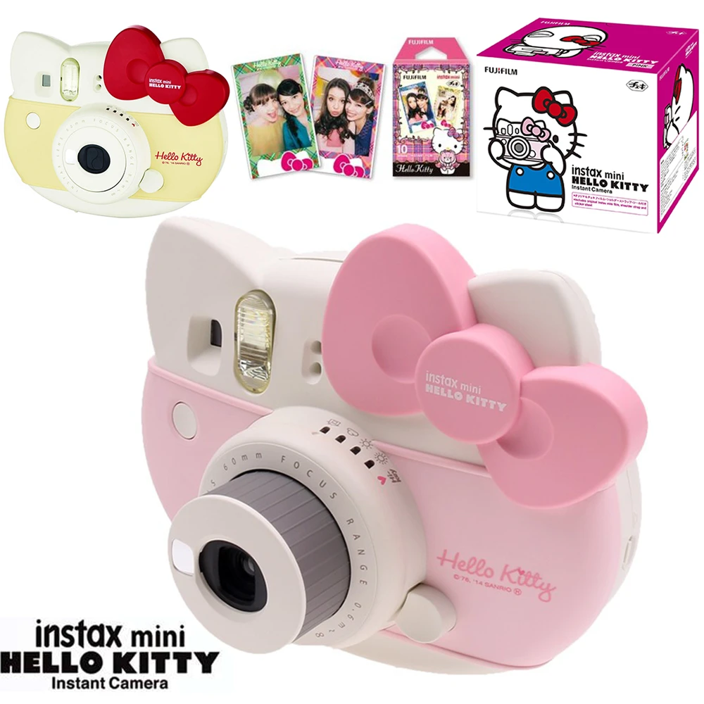 Fujifilm Instax Mini 8 Hello Kitty Limited Edition Instant Photo Film Camera 10 Sheet Kitty Films Stickers Strap Box Set Film Camera Aliexpress