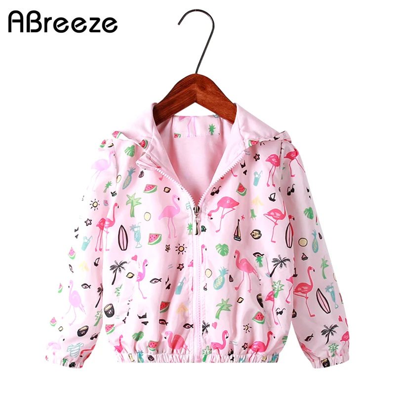 2021 Spring Summer Girls Tops Clothing 2Y 4Y 8Y Bird Print Jackets For Novelty Hooded Outerwear &amp Coats Child | Детская одежда и