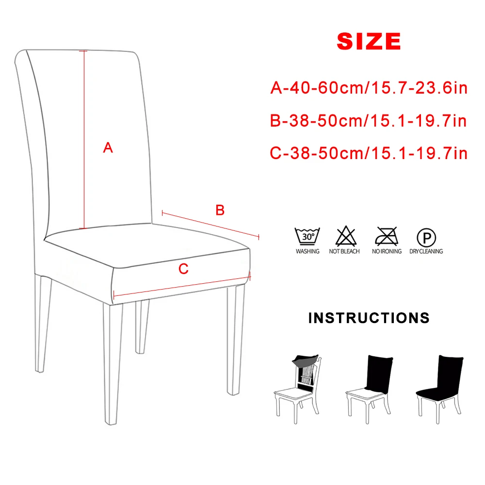 Urijk спандекс чехлы на стул геометрический эластичный принт обеденный однотонный, Стрейч Эластичные Чехлы чехлы на стулья для кухни свадьбы