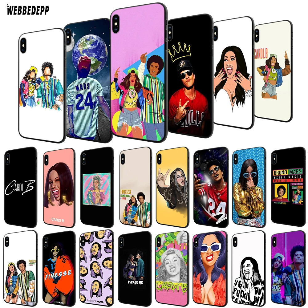 WEBBEDEPP Cardi B и Bruno Mars чехол из ТПУ для Apple iPhone 6 6S 7 8 Plus 5 фотоблей SE X XS MAX XR мягкий