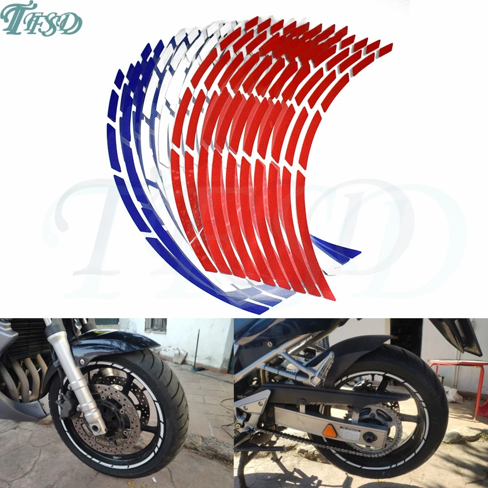 

Car motorcycle Tire Rim Stickers 17"-19" Reflective Wheel Tyre Sticker Decors For Honda CB600F Hornet CBR600F CBF600/SA