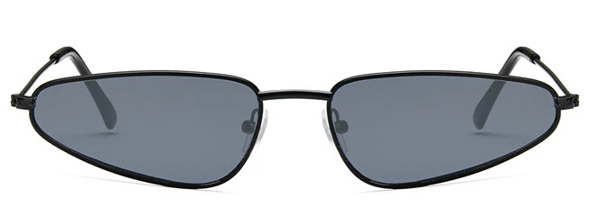 Винтажные женские солнцезащитные очки "кошачий глаз", дизайнерские металлические солнцезащитные очки в форме океана, Ретро стиль, плоские, дизайнерские - Цвет линз: black