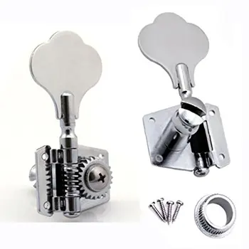 

Guitar tuning pegs 4R Bass Machine Heads Tuners Elephant Ear Button (Silver)