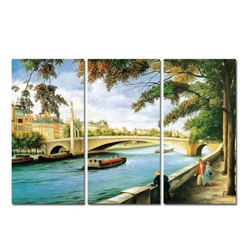 

Free Shipping 3 Panels Landscape Canvas Art Painting Wall Pictures Home Decor for Living Room without Frame