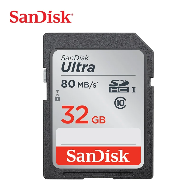 Оригинальная карта памяти SanDisk Ultra SDHC/SDXC класс 10 16 ГБ 32 ГБ 64 Гб 128 ГБ sd-карта C10 UHS-I 80 МБ/с./с sd-карта для камеры
