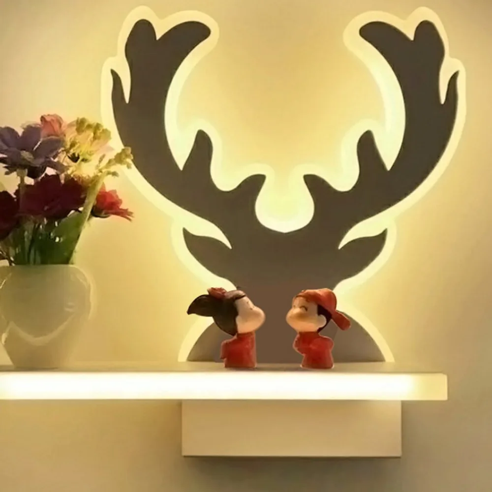 Love Tree Pattern Bedroom Led Bedside Light Wedding Room Aisle Wall Lamp Home Decoration