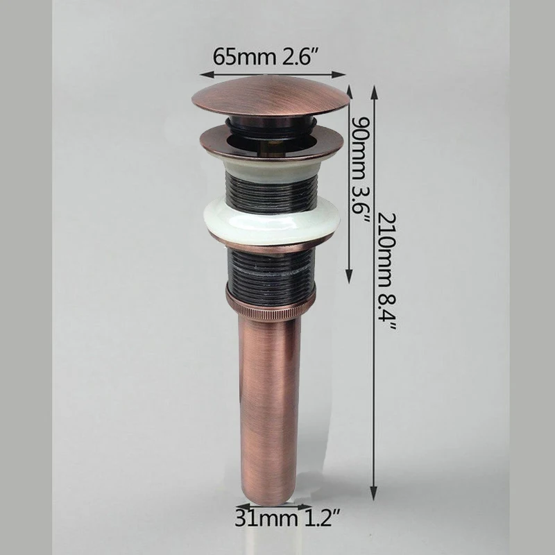 YANKSMART-Cobre-Antiguo-Accesorios-del-fregadero-sin-Rebosadero-Pop-Up-Desag-e-Del-Fregadero-de-Residuos