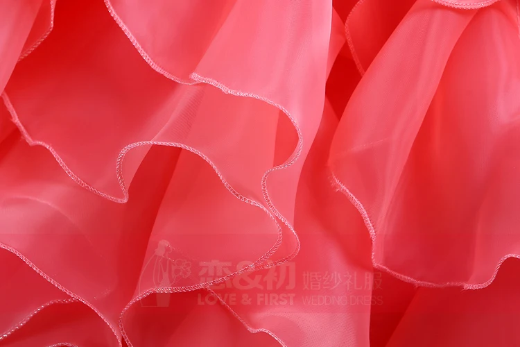 Платье принцессы Розовые платья quinceanera оборками органза платье для бала-маскарада на одно плечо бальные kleid