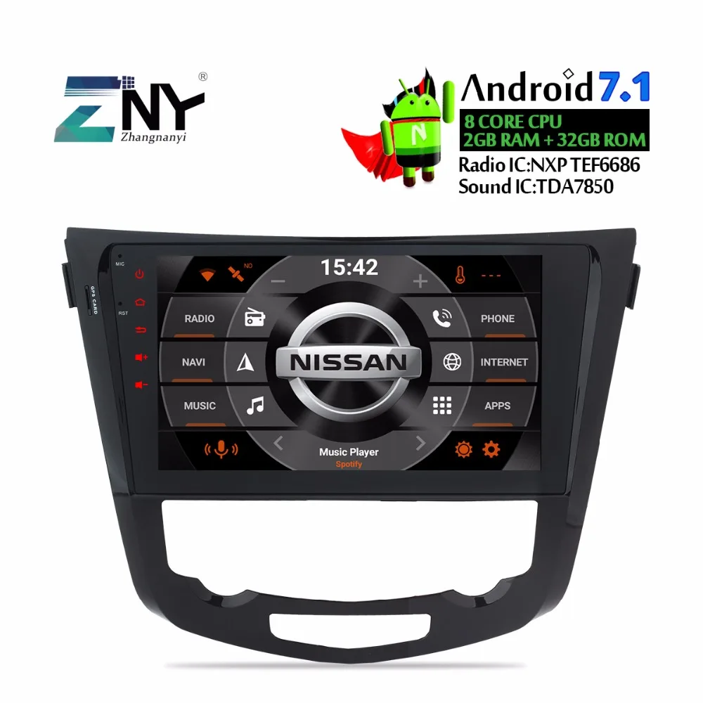 

Android 7.1 Car Radio Stereo 2 Din Multimedia Autoradio For Qashqai X-Trail 2014-2017 10.1" GPS Navigation TDA7850 No DVD