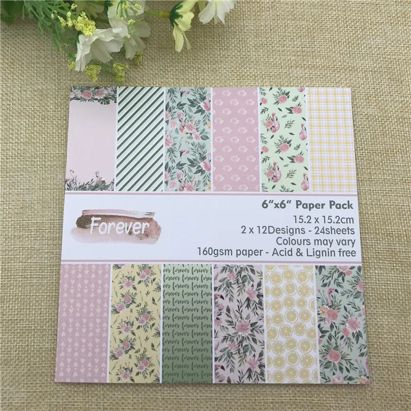 

12pcs 6" Single-side forever Rural Series pattern creative papercraft art paper handmade scrapbooking kit set books