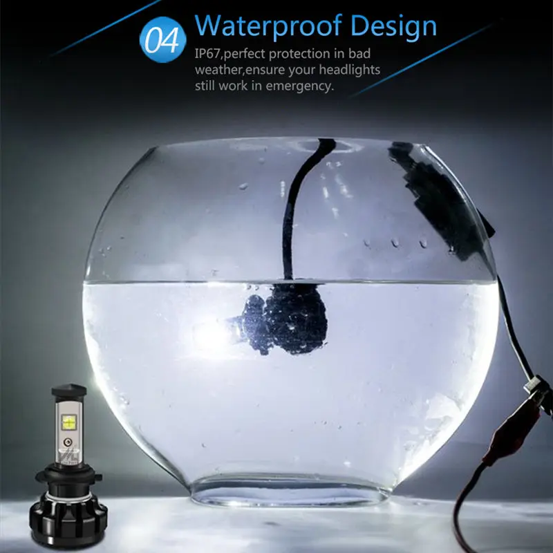 Xenplus супер яркий H4 светодиодные фары H1 H3 H7 H11 H8 H9 HB3 HB4 9005 9006 Car light XHP50 Cree чип 6000LM 12 V автомобили лампа