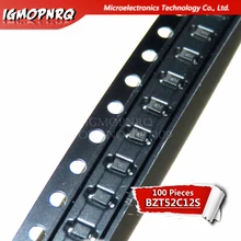 100 шт. зенеровский диод BZT52C12V BZT52C SOD-323/123 WH