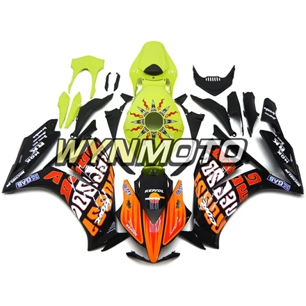 Полная ABS пластмасс для Honda CBR1000RR 2008-2011 08 09 10 Средства ухода за кожей работы ABS Обтекатели Зеленый Оранжевый Черный средства ухода за кожей комплект Средства ухода за кожей кадров
