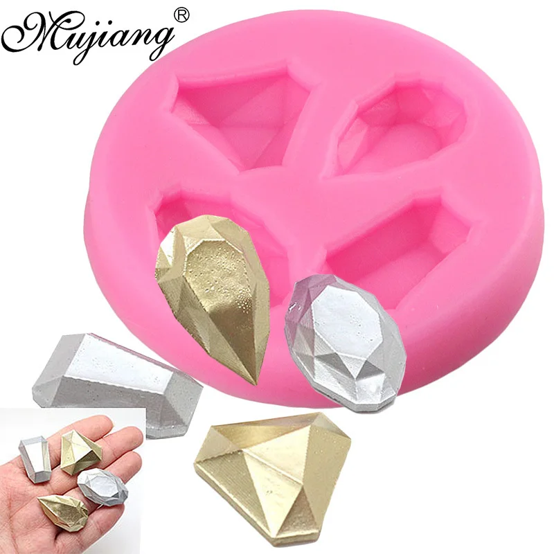 

3D Gem Set Silicone Mold DIY Jewllery Cupcake Topper Fondant Cake Decorating Gumpaste Polymer Clay Candy Cookie Chocolate Mould