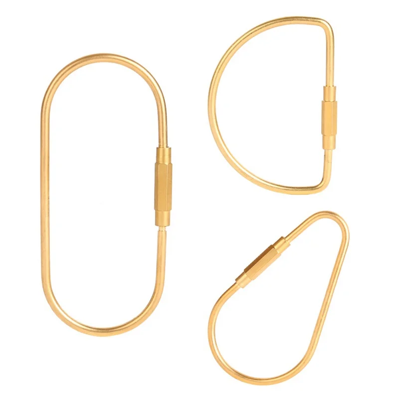 Camping Carabiner Climbing Fishing Equipment Hand-built Outdoor Creative Semi-circular Brass Key O/D-type Car Key Buckle Hot