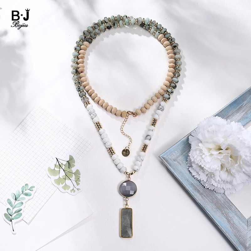 Bojiu ブランドビーズネックレス女性 Neclaces 天然石猫の眼のペンダントネックレス Nks166 Pendant Necklaces Aliexpress