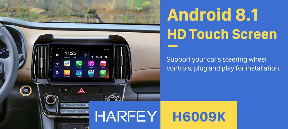 Top Harfey 9" for 2018 Hyundai IX35 Android 8.1 HD Touchscreen Radio GPS Navigation Bluetooth 3G Wifi SWC Mirror Link Music Digital 0