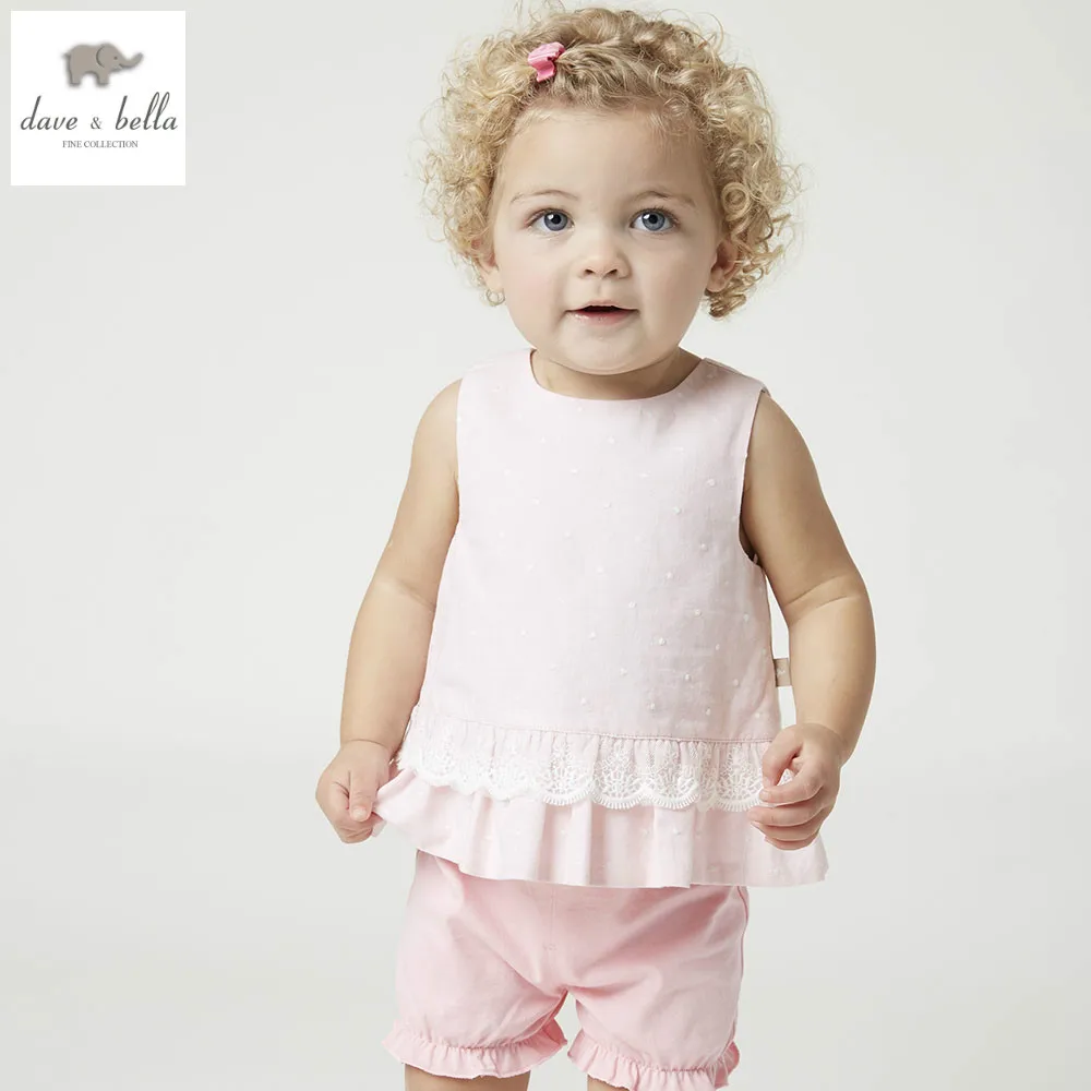 DB4935 dave bella summer baby girls clothing sets children lovely sets