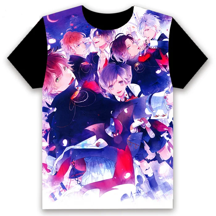 Модная мужская футболка, аниме, DIABOLIK LOVERS, Sakamaki Shu sakamaki reiji, косплей, короткий рукав, унисекс, повседневная черная футболка, топы, лето