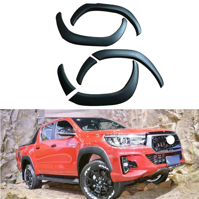 

SMALL STYLING MOULDINGS AUTO ORIGINAL MATTE BLACK FENDER FLARE ACCESSORIES FIT FOR HILUX VIGO REVO 2015-2017 CAR