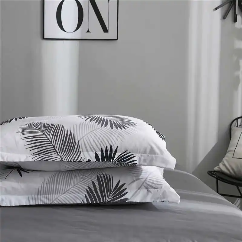 Online Liv Esthete Mode Pastoralen Grau Blatt Bettwäsche Set Doppel Königin König Bettwäsche Duvet Abdeckung Flache Blatt Kissenbezug Für erwachsene