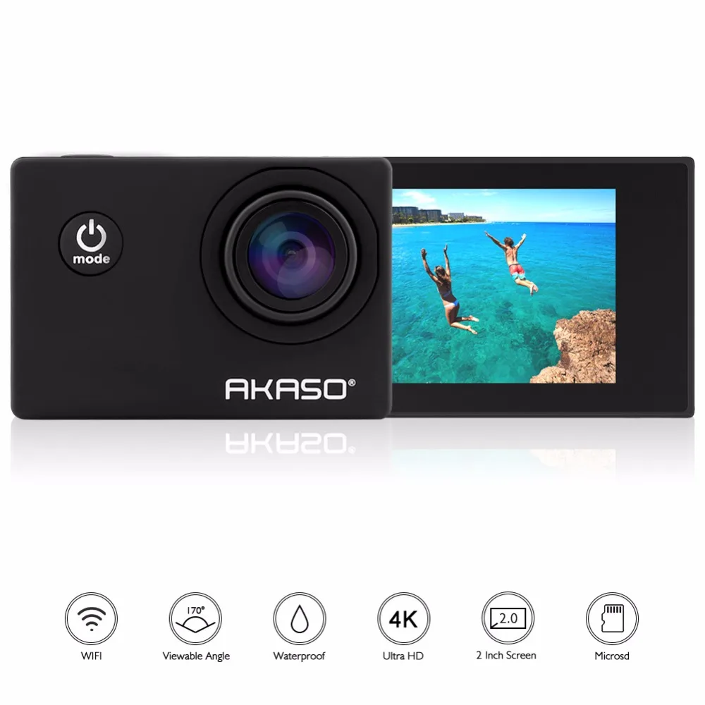 Новое поступление оригинальный AKASO S60 Ultra HD 4 К действие Камера 30 м