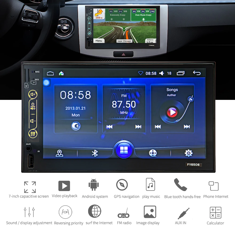 7 inch Auto Radio 2din Android Car Radio Mirror Link GPS Navigation Multimedia MP5 Player Autoradio Bluetooth Rearview Camera