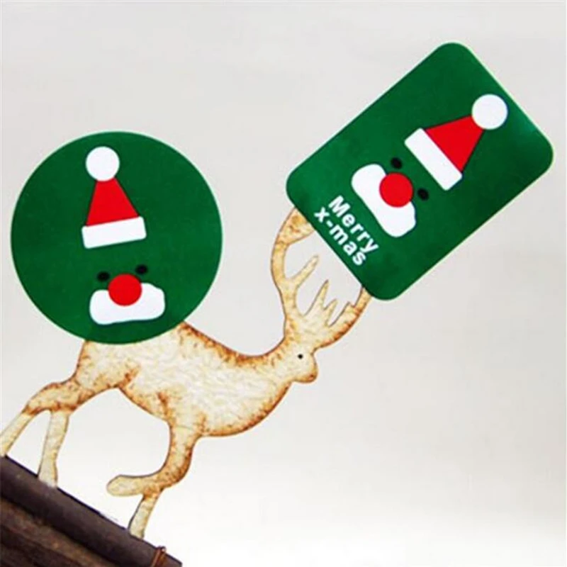 Autocollant scellé vert joyeux noël, 2 modèles, 80 pièces, paquet Autocollant scellé vert joyeux noël, 2 modèles, 80 pièces, paquet