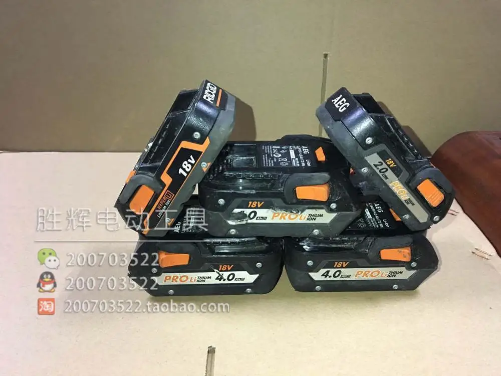 Original AEG RIDGID 18V lithium battery 4.0AH 3.0AH 2.0AH (used products)