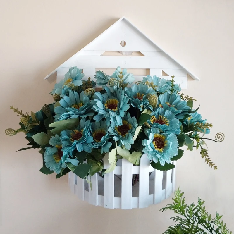 

Creative Plastic Wall Hanging Flower Basket Big House Fake Flower Pot Vase Home Decoration Fun Gifts Dropshipping