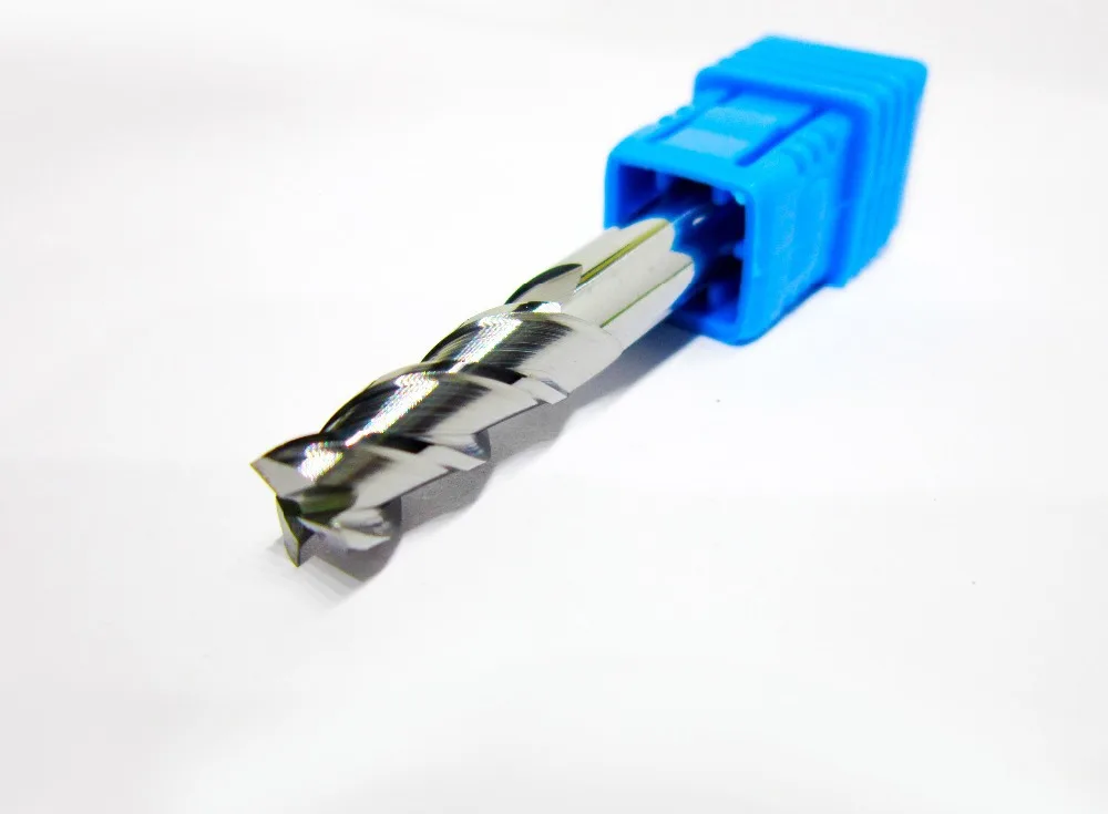 Freeshipping for aluminum 6mm L=50mm HRC45 three 3 flutes 6*6*50mm solid carbide end mills uncaoted CNC machine milling cutter