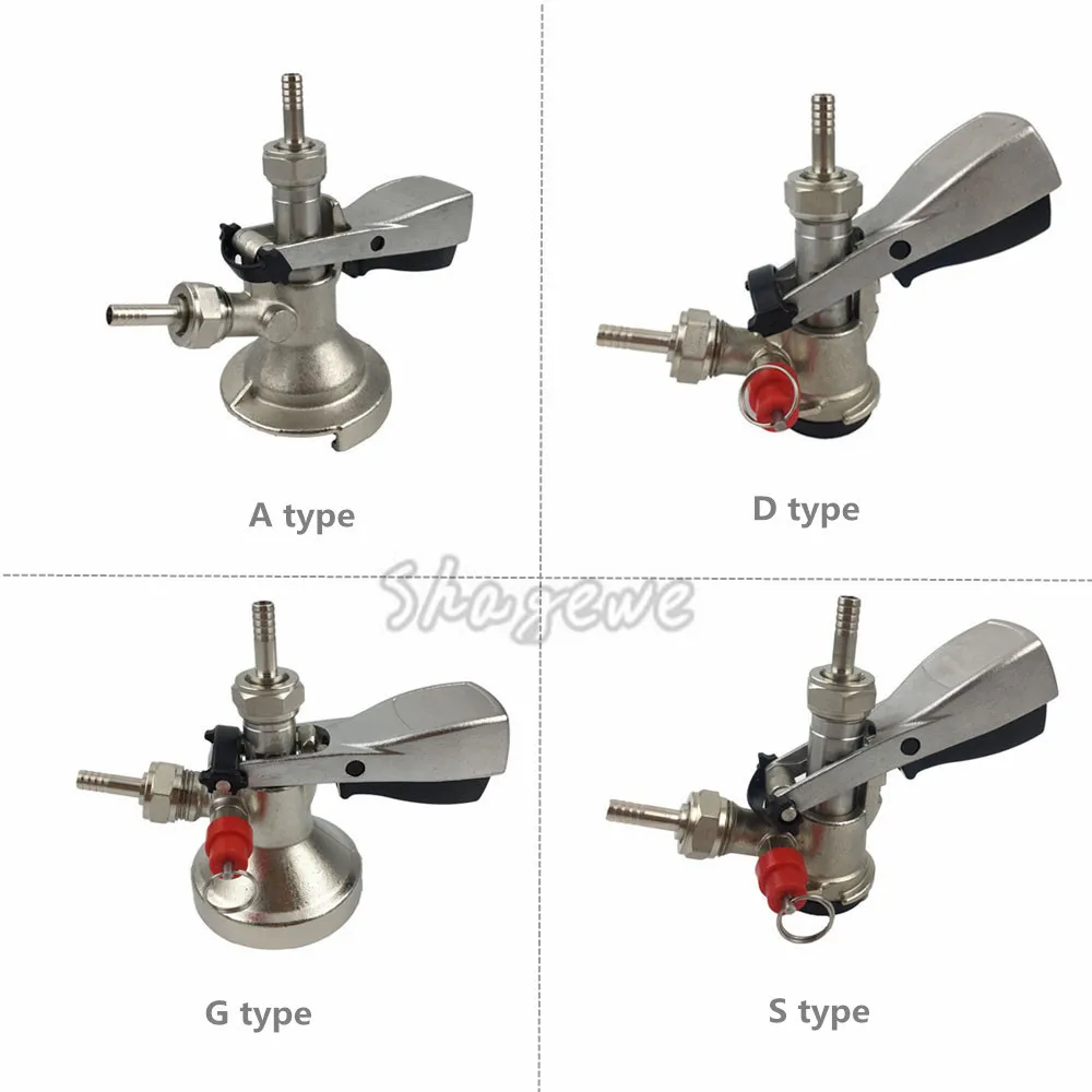 Draft Beer Keg Coupler Beer Tap System Connectors Beer Brewing Dispenser Tap A Type G Type S Type D Type Couplers (11)