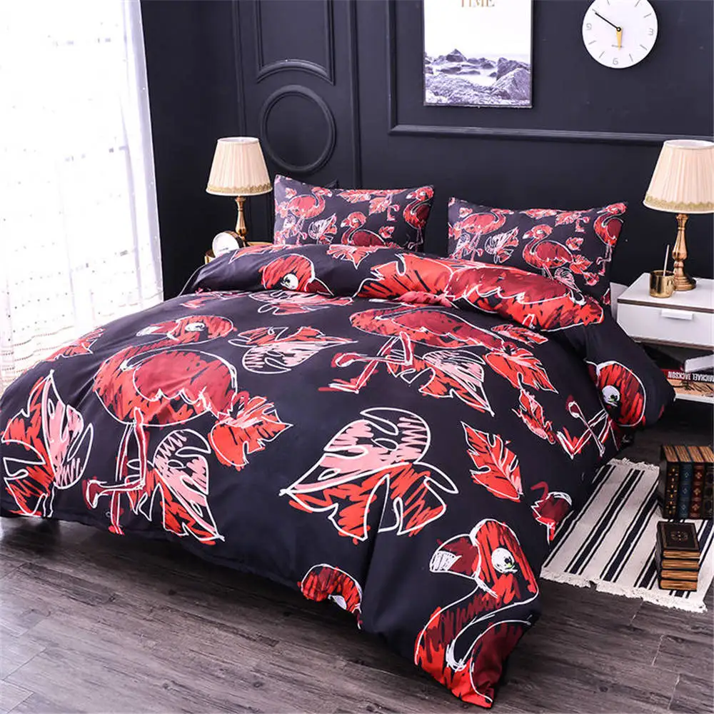 

ZEIMON 2/3pcs Comforter Home Decoration Flamingo Printing 3D HD Soft Polyester Fabric Include Duvet Cover/Pillowcase Bedclothes