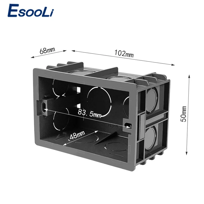 Esooli 102 мм* 67 мм стандарт США внутренняя Монтажная коробка Задняя кассета для 118 мм* 72 мм Стандартный Настенный Выключатель и USB разъем
