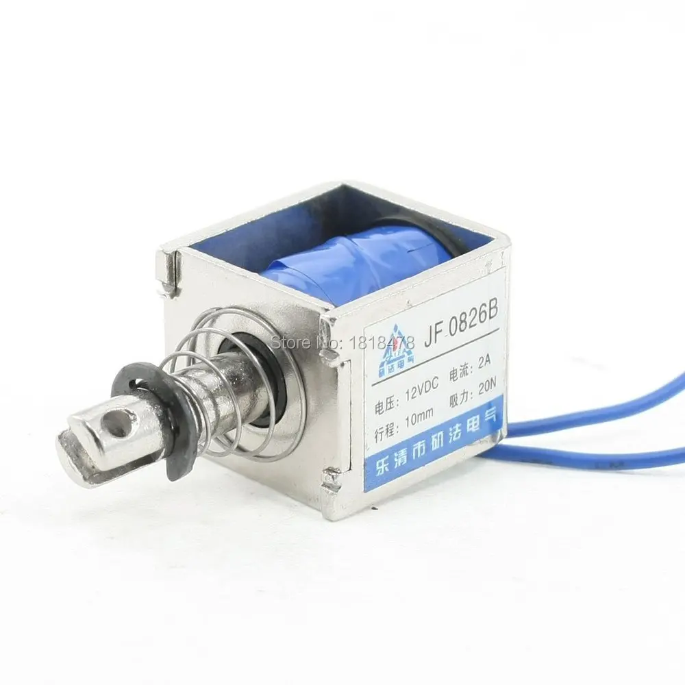 jf 0826b dc 12v 2a push pull type open frame solenoid electromagnet 10mm 20n 4 4lb in switches jf 0826b dc 12v 2a push pull type open frame solenoid electromagnet 10mm 20n 4 4lb in switches