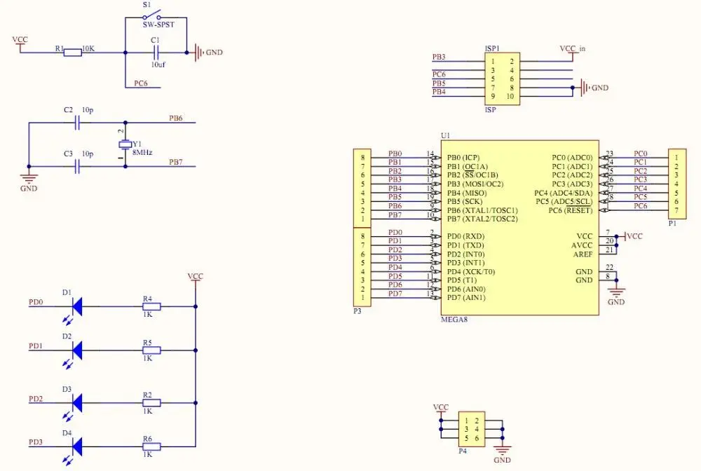 LEORY 1 шт микроконтроллер AVR Мини-мама Системы доска ATmega8 развития плате