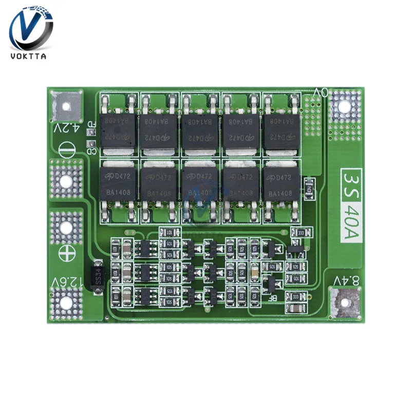 3 S 40A 11 1 V 12 6 18650 литиевая батарея зарядное устройство плата защиты BMS для сверла