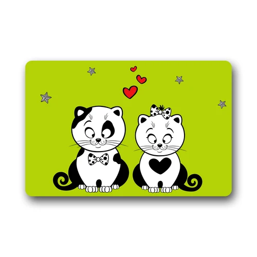 Simple and Fashion Custom Machine-washable Love You With Couple Cats Retro Photo Printed Doormat 23.6 x 15.7 | Дом и сад